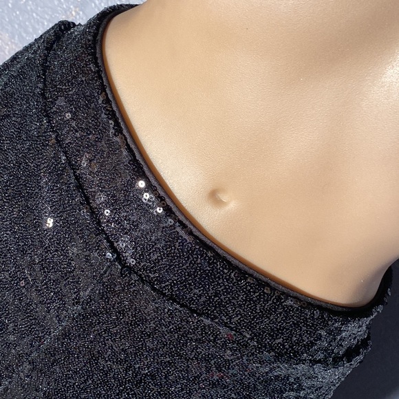 NEW YORK & CO - NWT - pocketed joggers: black sequin w elastic waist / cuffs - L - Picture 9 of 16